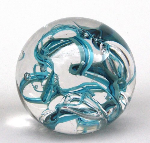 Click to view detail for DB-872 Paperweight, Teal Abstract $75